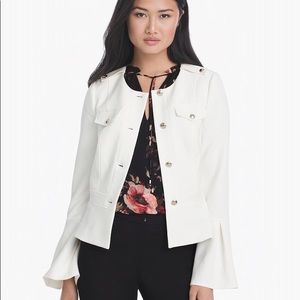 White House Black Market Bell Sleeve Peplum Jacket